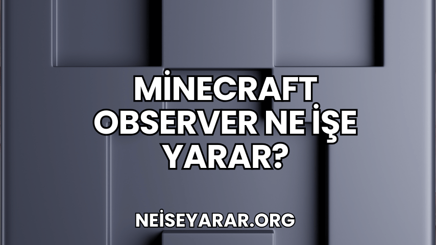 Minecraft Observer Ne İşe Yarar?