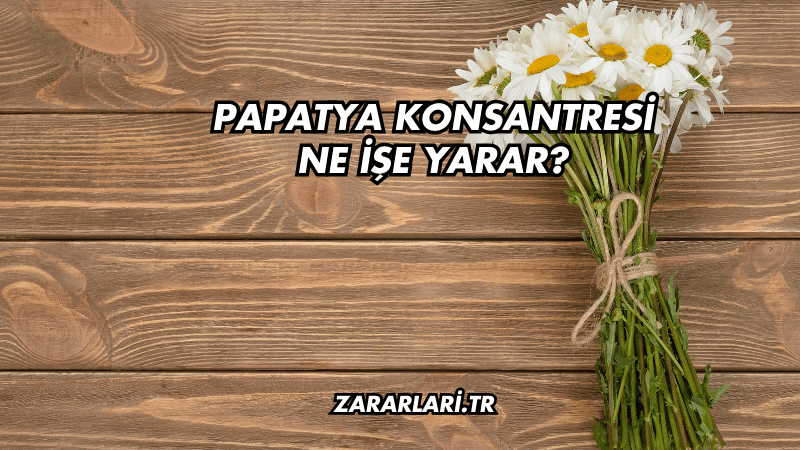 Papatya Konsantresi Ne İşe Yarar?