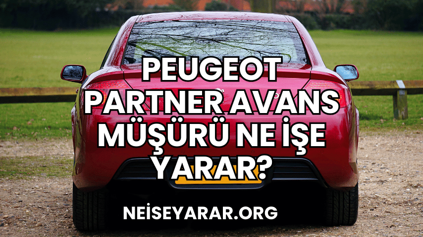 Peugeot Partner Avans Müşürü Ne İşe Yarar?