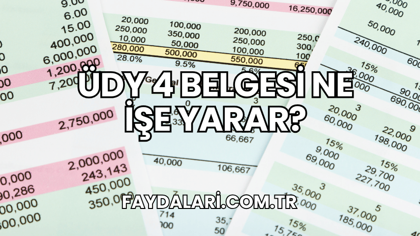 ÜDY 4 Belgesi Ne İşe Yarar?