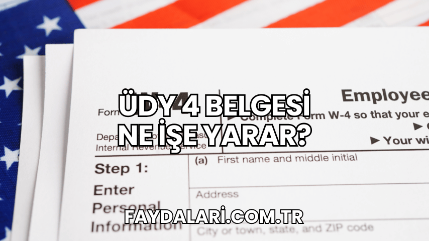 ÜDY 4 Belgesi Ne İşe Yarar?