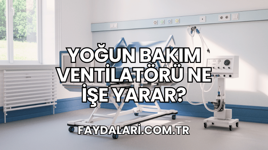 Yoğun Bakım Ventilatörü Ne İşe Yarar?