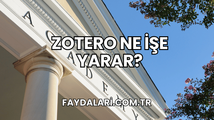 Zotero Ne İşe Yarar?